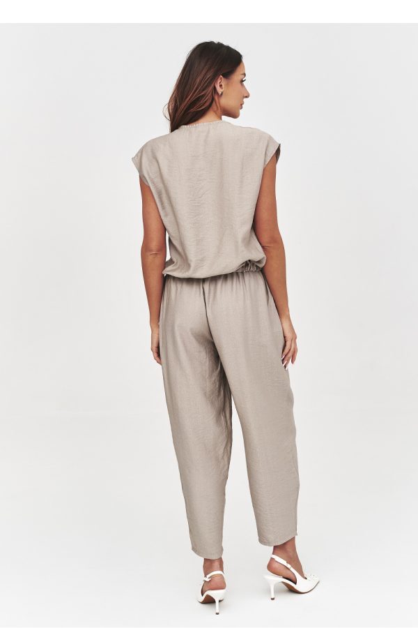 Brown Set in Pants, Trousers, Shorts with Nylon and Viscose