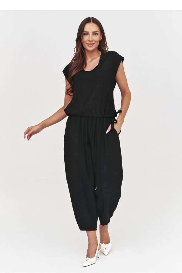 Black Set in Pants, Trousers, Shorts with Nylon and Viscose