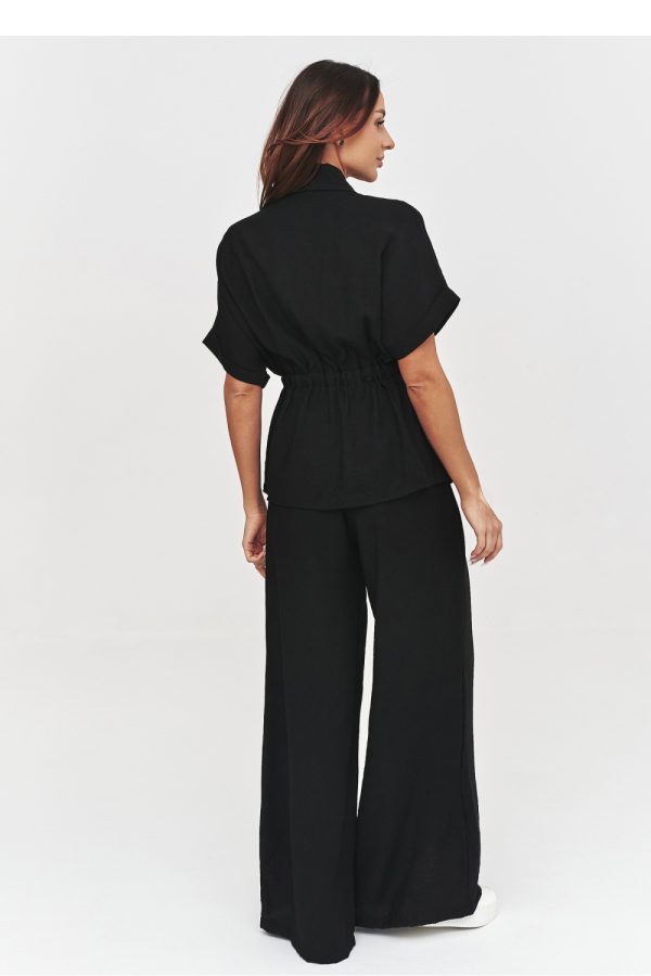 Black Set in Pants, Trousers, Shorts with Nylon and Viscose