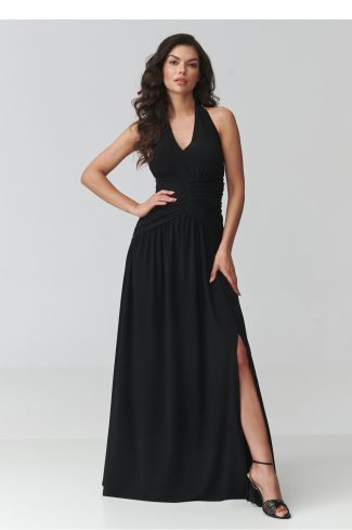 Black Long Dress in Evening Dresses with Spandex and Polyester