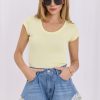 Yellow T-shirt in Women`s Tops, T-shirts, Singlets with Cotton and Spandex