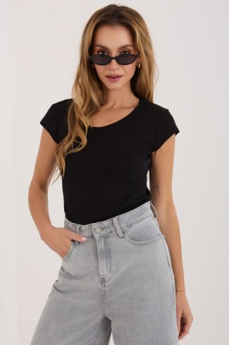 Black T-shirt in Women`s Tops, T-shirts, Singlets with Cotton and Spandex