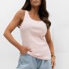 Pink Top in Undershirts / Tops with Cotton and Spandex