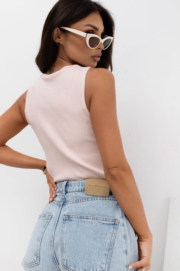 Pink Top in Undershirts / Tops with Cotton and Spandex