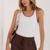 White Top in Undershirts / Tops with Cotton and Spandex