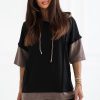 1126581 Black Set in Pants, Trousers, Shorts with Spandex and Viscose