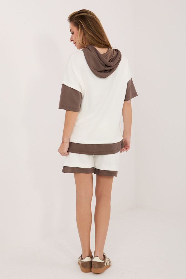 White Set in Pants, Trousers, Shorts with Spandex and Viscose
