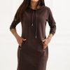 Brown Daydress in Day Dresses with Cotton and Spandex