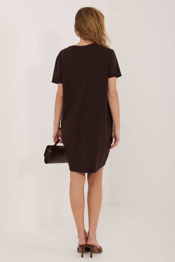 Brown Daydress in Day Dresses with Cotton and Spandex