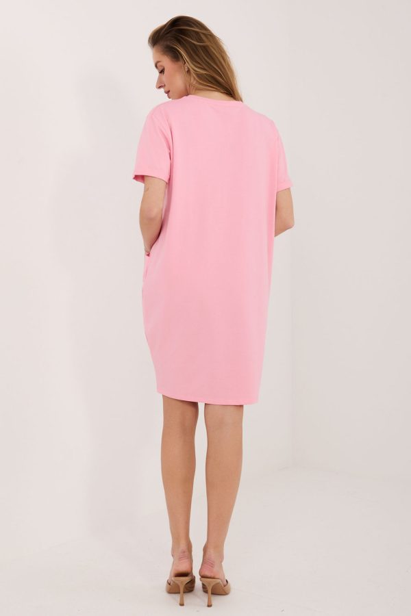 Pink Daydress in Day Dresses with Cotton and Spandex