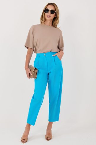 Blue Corduroy Trousers in Pants, Trousers, Shorts with Cotton and Spandex