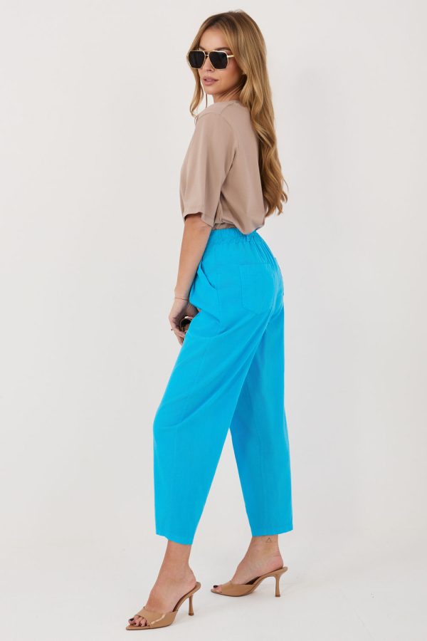 Blue Corduroy Trousers in Pants, Trousers, Shorts with Cotton and Spandex