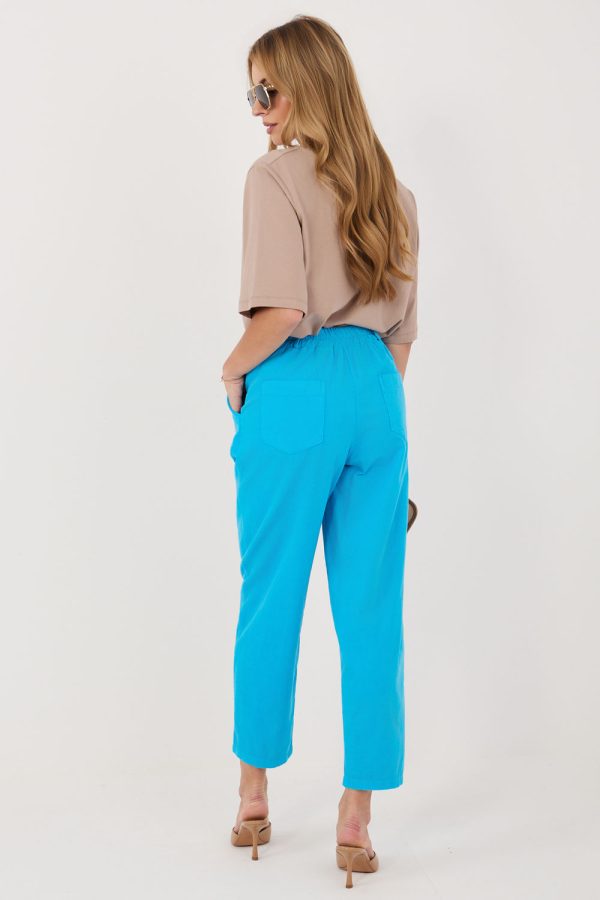 Blue Corduroy Trousers in Pants, Trousers, Shorts with Cotton and Spandex