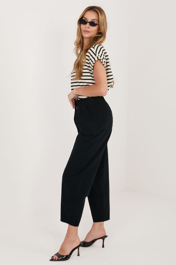 Black Corduroy Trousers in Pants, Trousers, Shorts with Cotton and Spandex