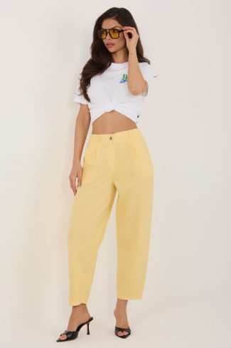 Yellow Corduroy Trousers in Pants, Trousers, Shorts with Cotton and Spandex