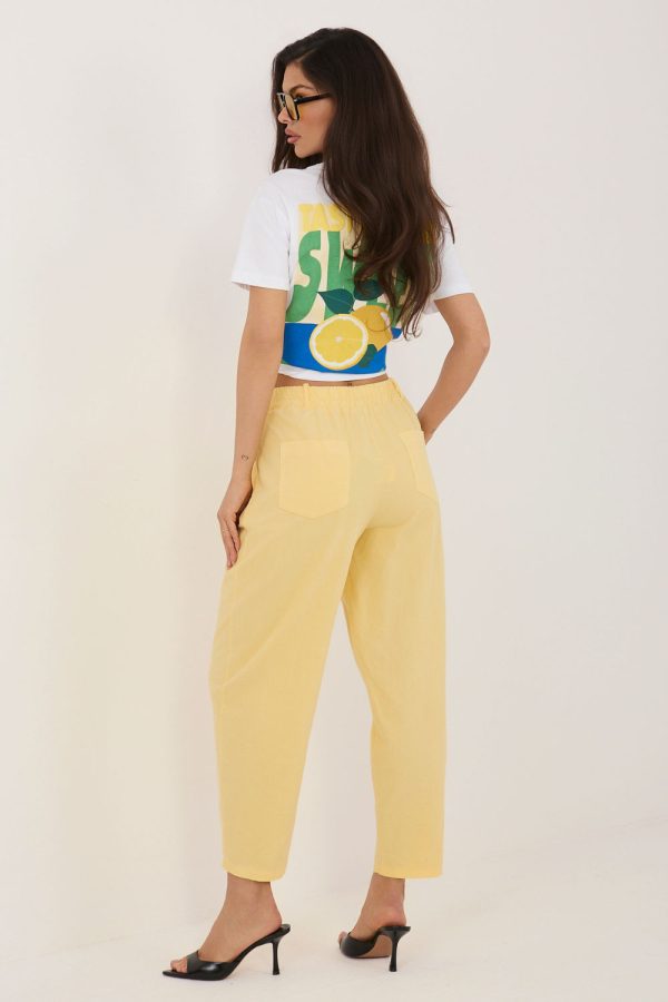 Yellow Corduroy Trousers in Pants, Trousers, Shorts with Cotton and Spandex