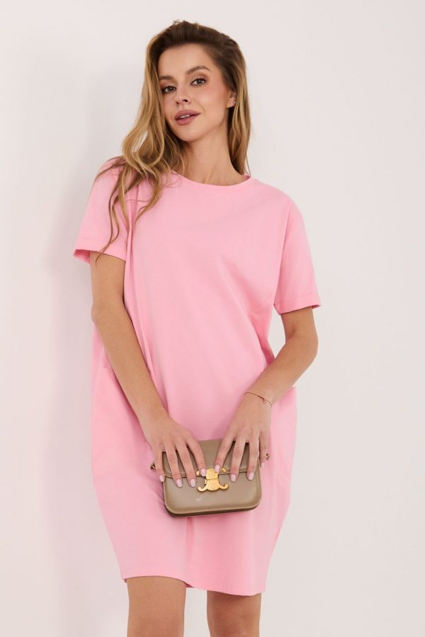 Pink Daydress in Day Dresses with Cotton and Spandex