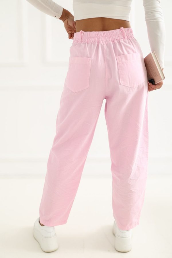 Pink Corduroy Trousers in Pants, Trousers, Shorts with Cotton and Spandex