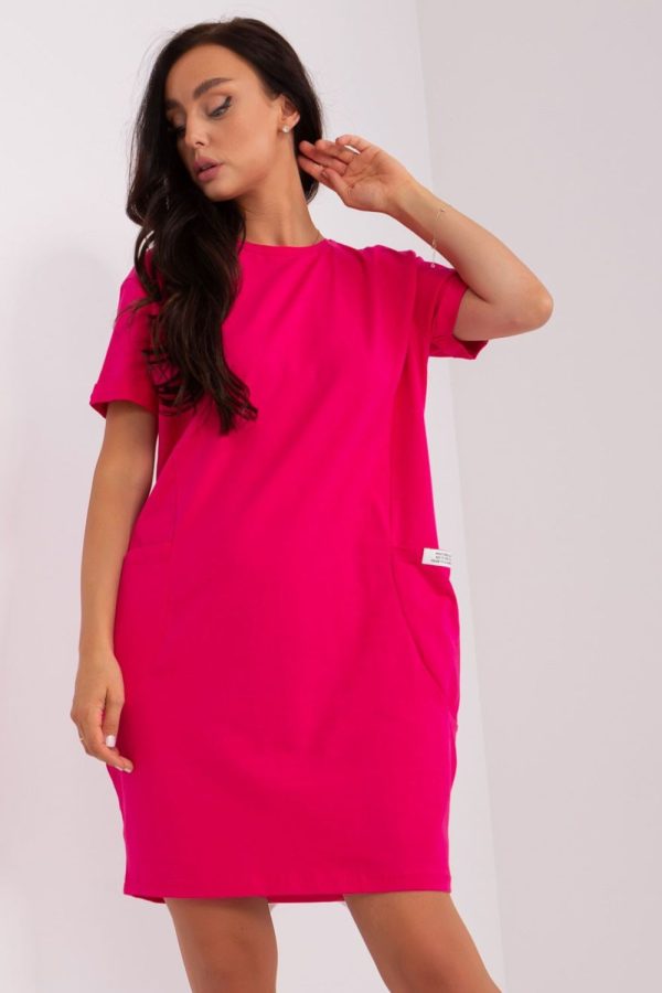 Pink Daydress in Day Dresses with Cotton and Spandex