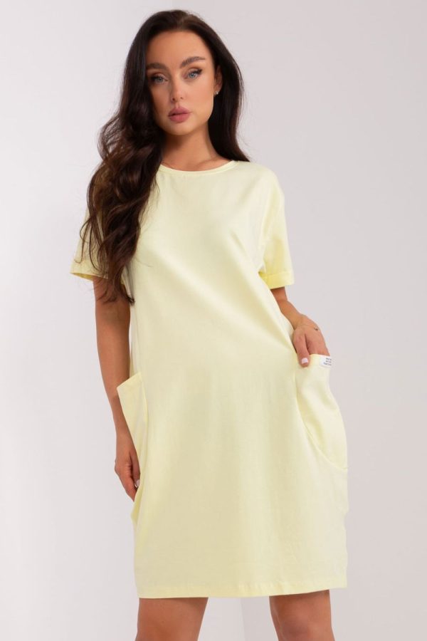 Yellow Daydress in Day Dresses with Cotton and Spandex
