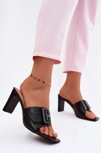 black Heeled sandals model 228371 Step in style