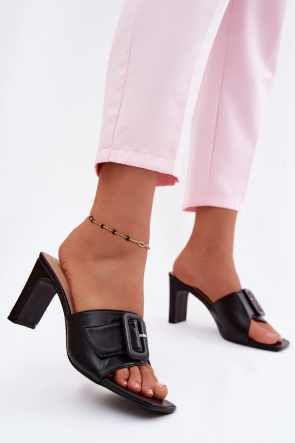 black Heeled sandals model 228371 Step in style