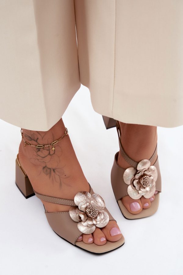 beige Heeled sandals model 228378 Step in style