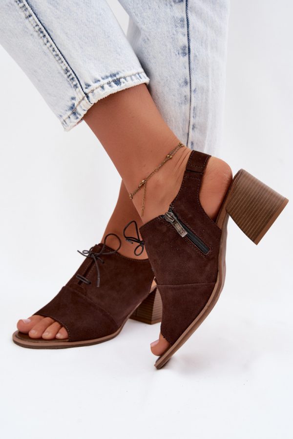 brown Heel sandals model 228388 Step in style
