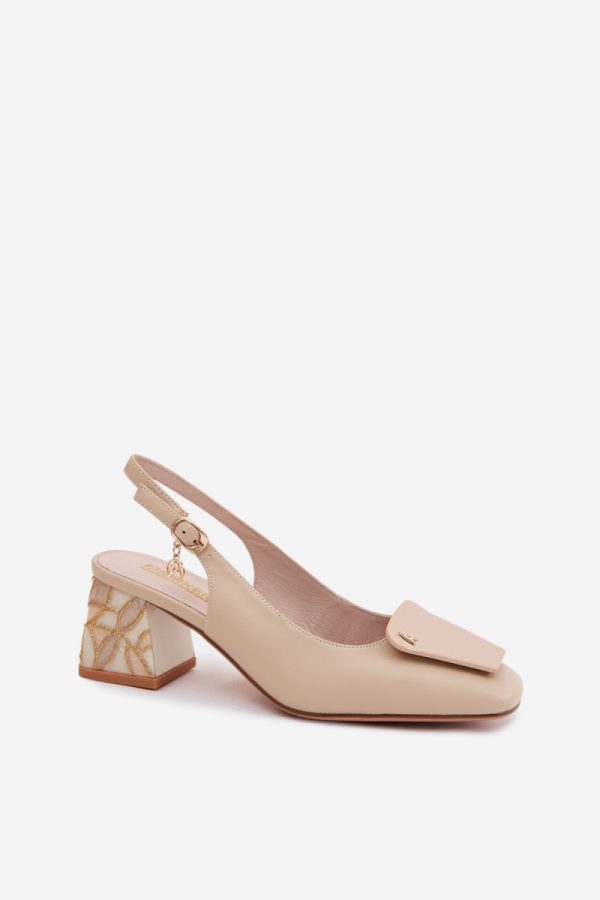 beige Block heel pumps model 228407 Step in style