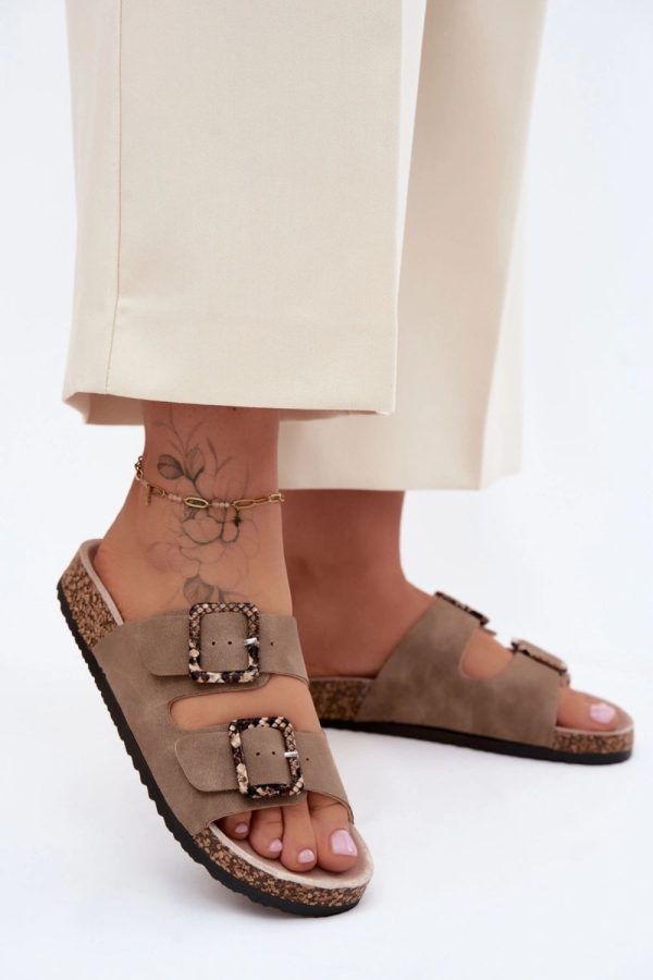 Beige Flip-flops in Sandals & Flip-Flops For Women with Fabric, Footbed and Sole Height