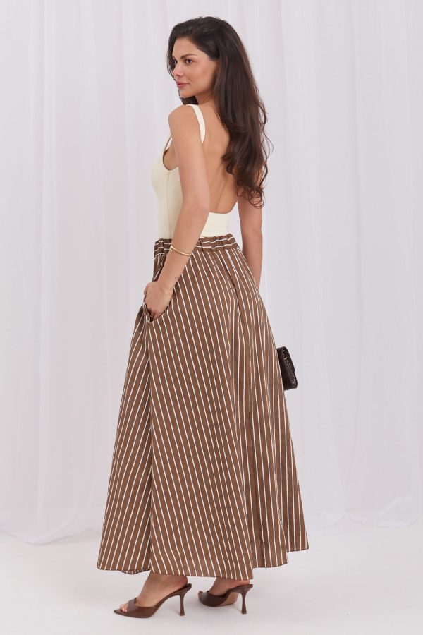 Brown Skirt in Skirts with Cotton and Spandex