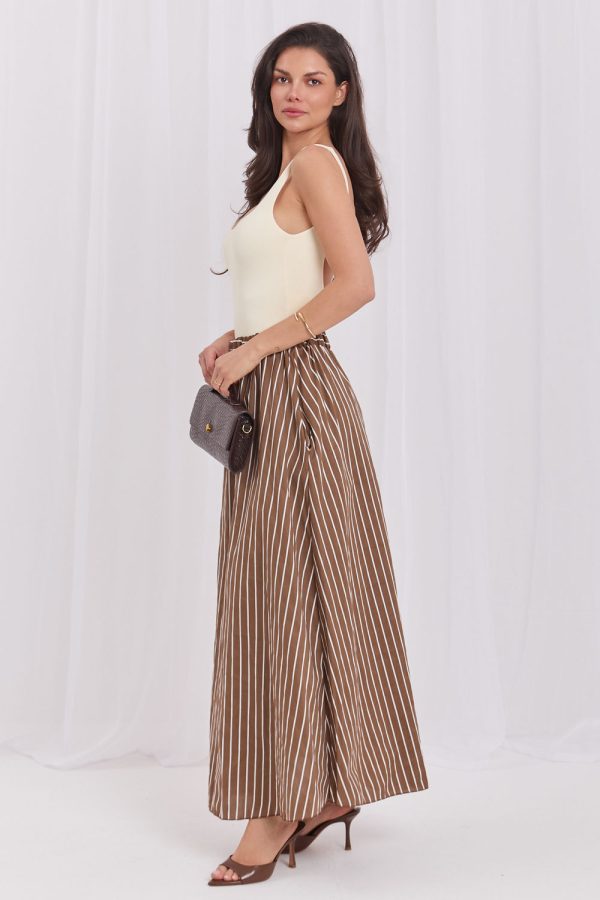 Brown Skirt in Skirts with Cotton and Spandex