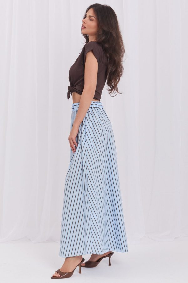 Blue Skirt in Skirts with Cotton and Spandex