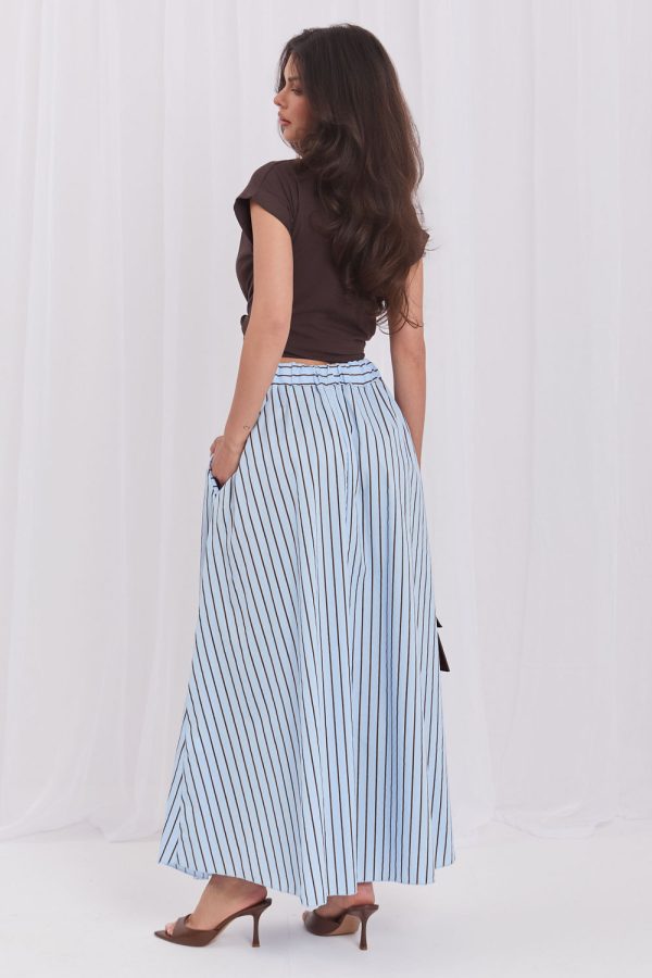 Blue Skirt in Skirts with Cotton and Spandex