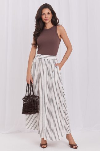 White Skirt in Skirts with Cotton and Spandex
