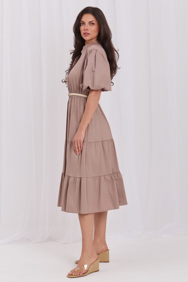 Brown Daydress in Day Dresses with Cotton