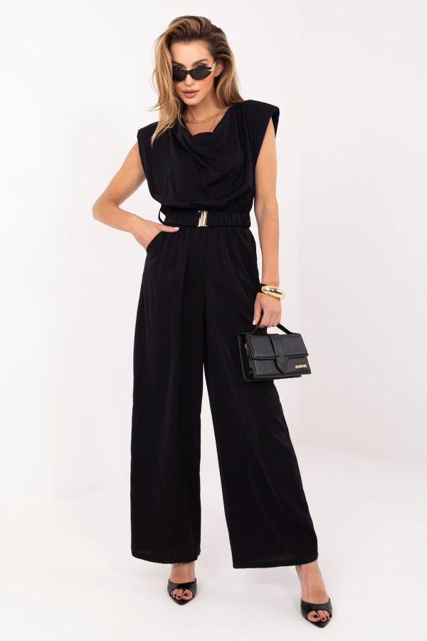 Black Suit in Playsuits For Women with Spandex, Polyester and Viscose