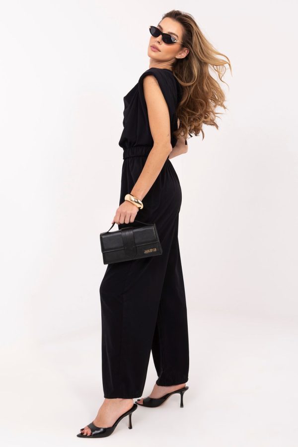 Black Suit in Playsuits For Women with Spandex, Polyester and Viscose