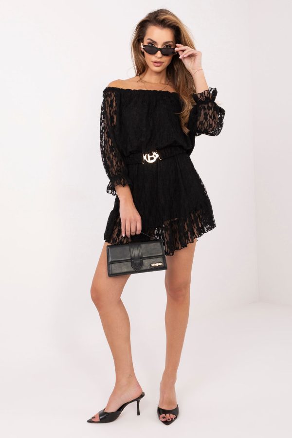 Black Suit in Playsuits For Women with Spandex and Polyester