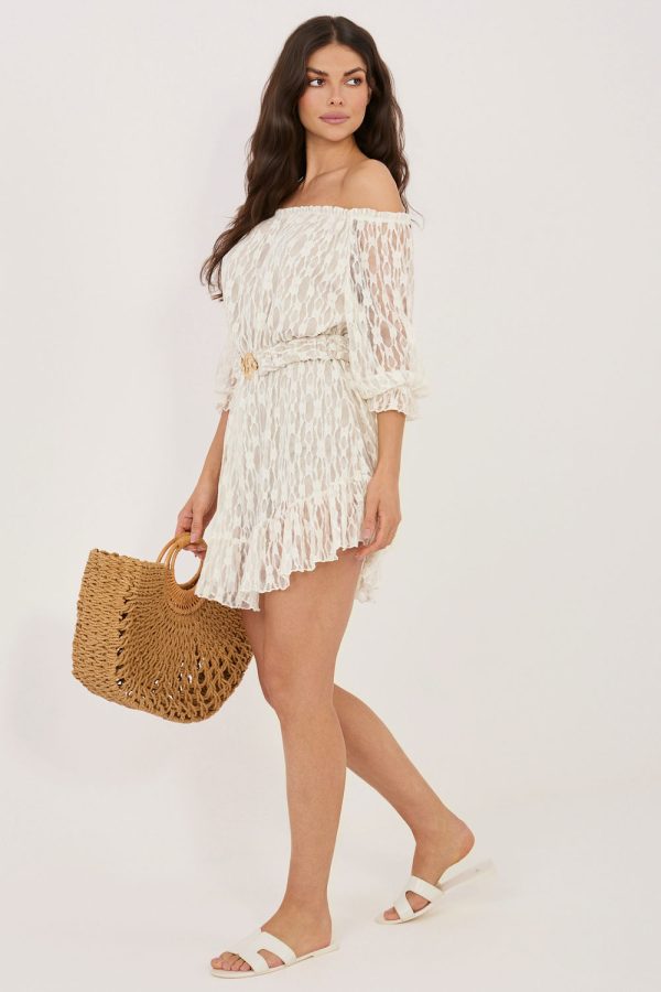 Beige Suit in Playsuits For Women with Spandex and Polyester