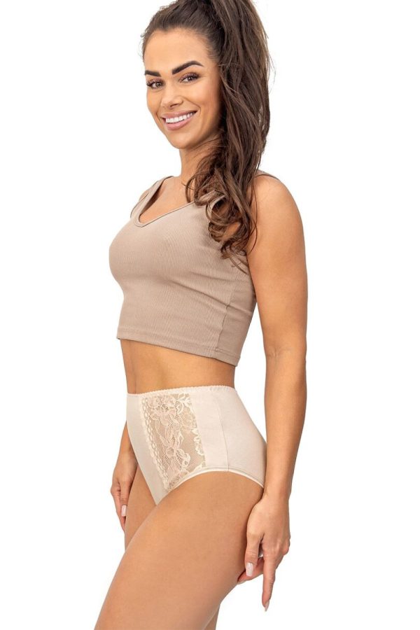 Beige Panties in Briefs with Spandex and Viscose