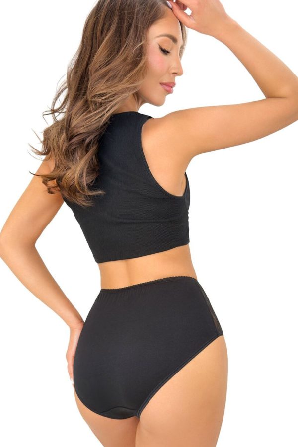 Black Panties in Briefs with Cotton and Spandex