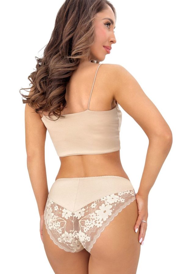 Beige Panties in Briefs with Cotton and Spandex