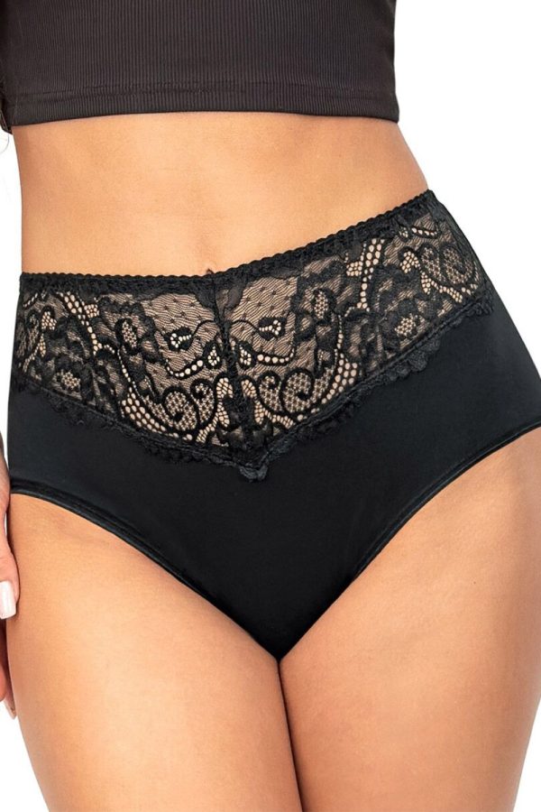 Black Panties in Briefs with Cotton and Spandex