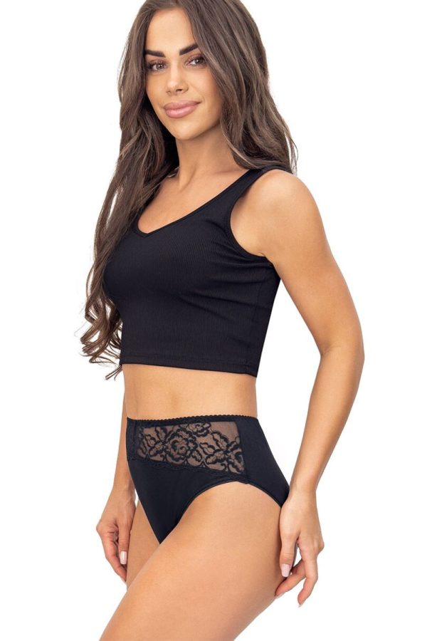 Black Panties in Briefs with Spandex and Viscose