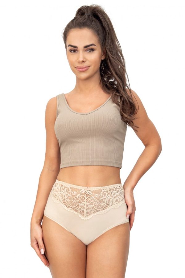 Beige Panties in Briefs with Cotton and Spandex