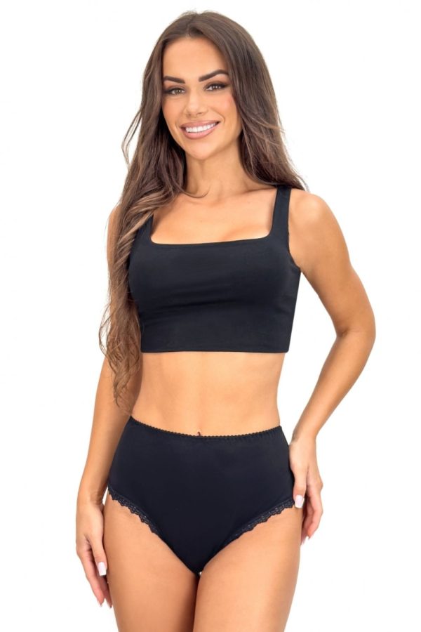 Black Panties in Briefs with Cotton and Spandex