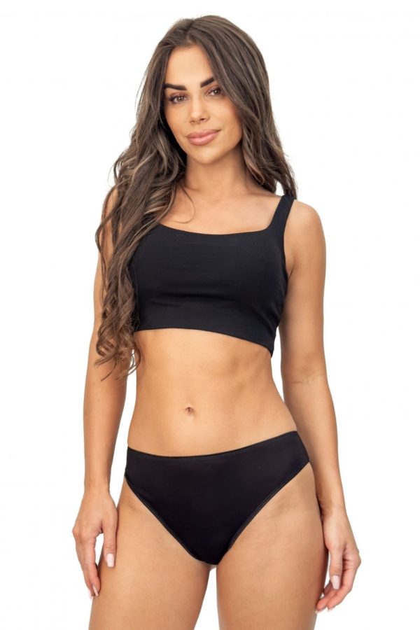 Black Panties in Briefs with Spandex and Viscose