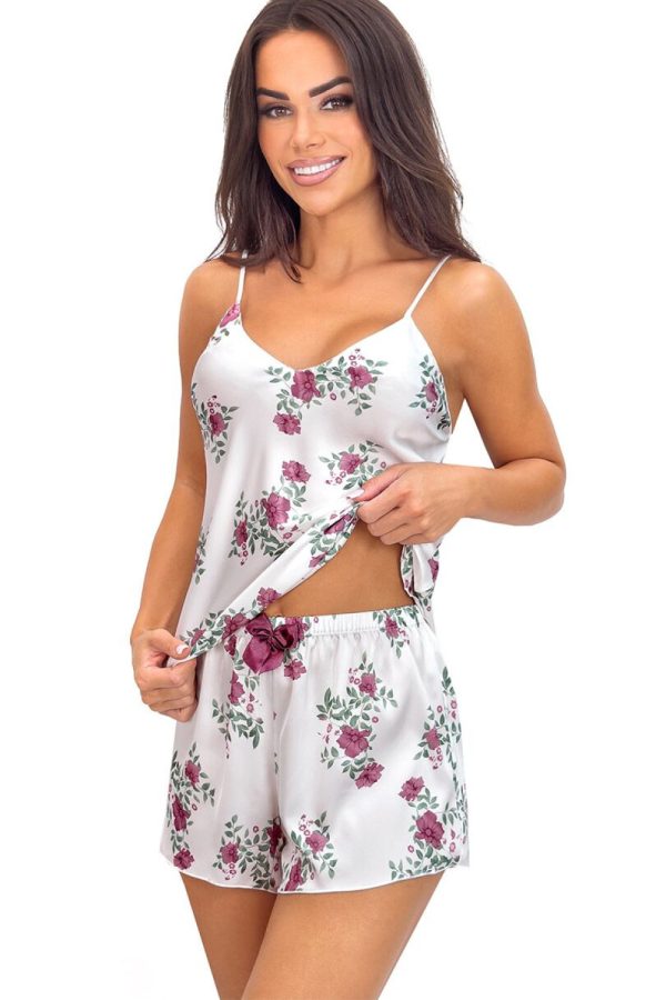 Beige Pyjama in Women`s Pyjamas, Sleepwear Sets with Spandex and Polyester