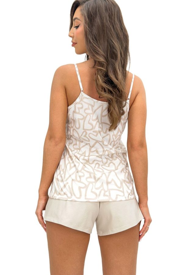 Beige Pyjama in Women`s Pyjamas, Sleepwear Sets with Cotton